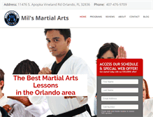 Tablet Screenshot of milsmartialarts.com